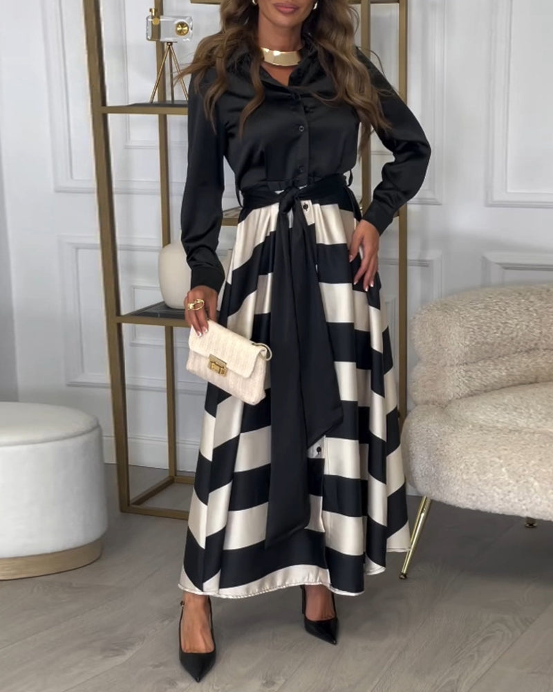 Ariana - Striped Elegance Dress