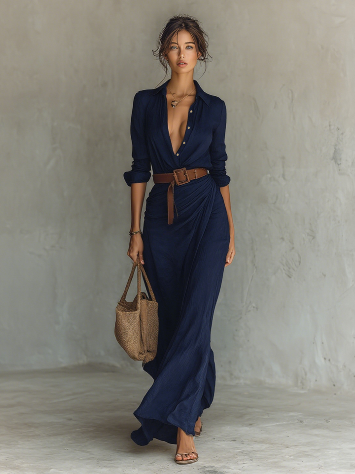 SCARLETT – ELEGANT DRAPE MAXI DRESS