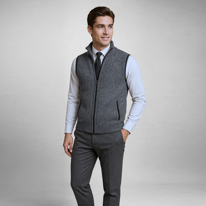 BRANDON – SMART ZIP-UP KNIT VEST