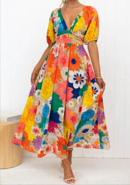 Sarah - Floral Print Maxi Dress